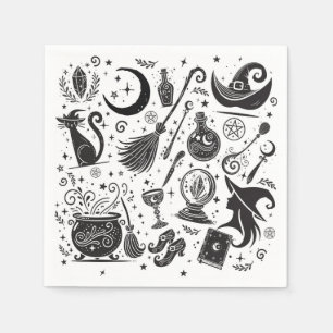 Magical Witch Whimsical Wiccan Pagan Party Napkins