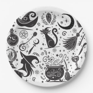 Magical Witch Whimsical Wiccan Pagan Party Paper Plates