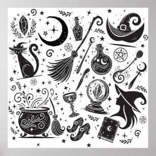 Magical Witch Whimsical Wiccan Pagan Poster