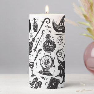 Magical Witch Whimsical Wiccan Pagan Spell Casting Pillar Candle
