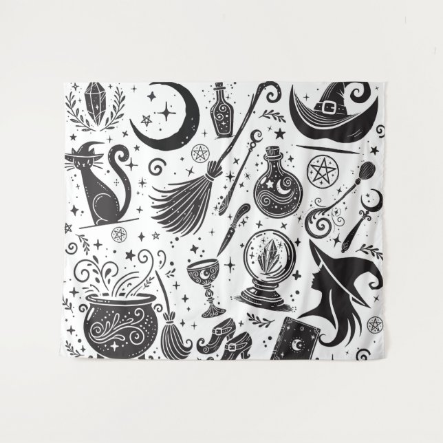 Magical Witch Whimsical Wiccan Pagan  Tapestry (Front (Horizontal))