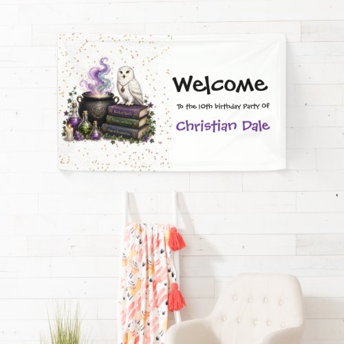 Magical Witches & Wizard Birthday Welcome Sign