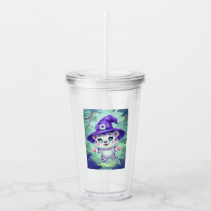 Magical Witchy Tiger  Acrylic Tumbler