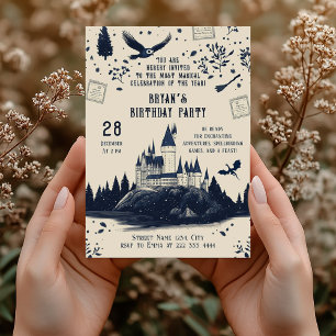 Magical Wizard Castle Birthday Party Invitation