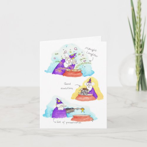 Magical Wizard Happy New Year Holiday Card