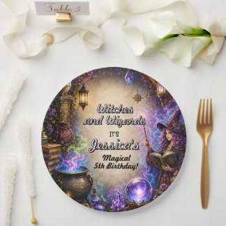 Magical Wizards and Witches Birthday Paper Plates