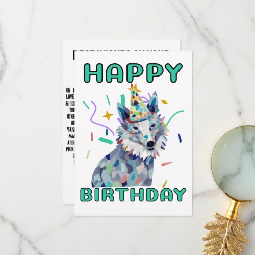 Magical Wolf Birthday Thank You Card