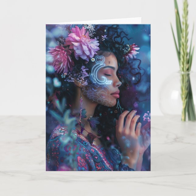 *~* Magical Woman FLOWERS SC4 Esoteric BLANK Thank You Card (Front)