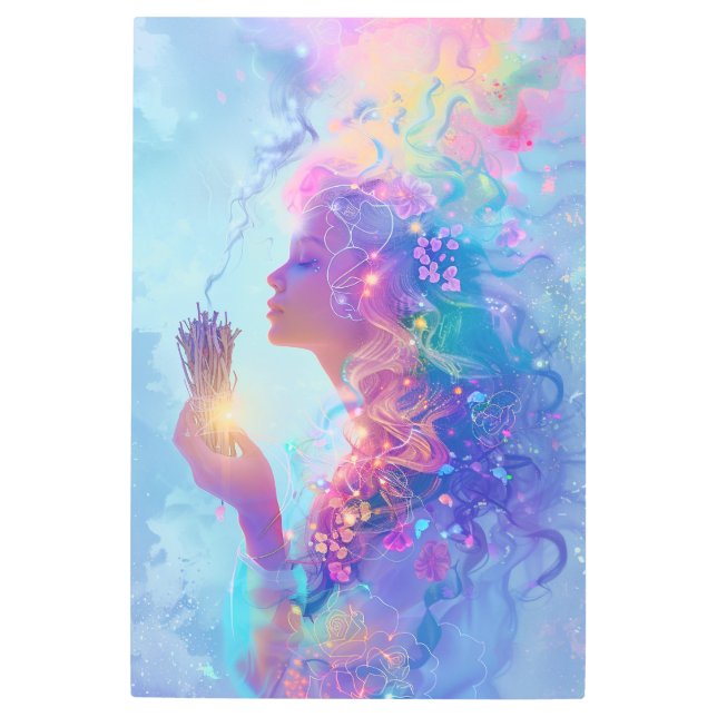 *~* Magical Woman PURIFYING Smudge SC4 Esoteric Metal Print (Front)