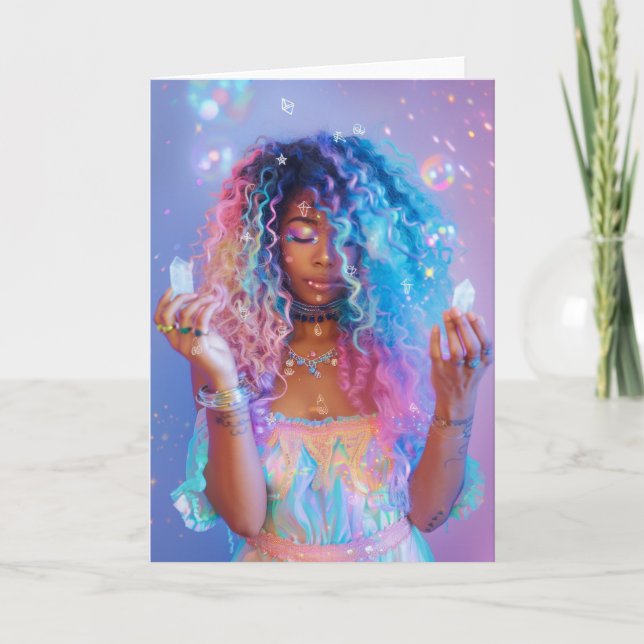 *~* Magical Woman SC4 Esoteric Crystals Blank Thank You Card (Front)