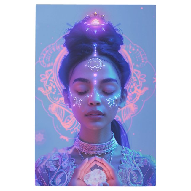 *~* Magical Woman SC4 Esoteric Hands Crystal Metal Print (Front)