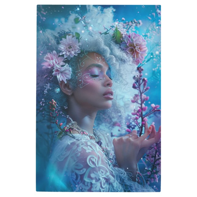 *~* Magical Woman WHITE LACE Spiritual SC4 Metal Print (Front)