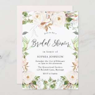 Magical Wonderland Greenery Spring Bridal Shower Invitation