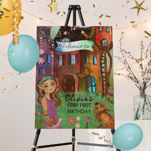 Magical Woodland Fairy First Birthday Double-Sided Foam Board