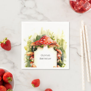Magical Woods Mushroom Birthday Napkins