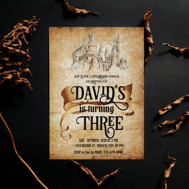 Magical World Castle Fabulous Kids 3rd Birthday  Invitation (Creator Uploaded)