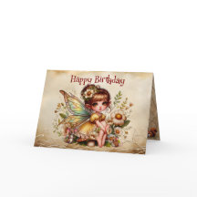 Magical Yellow and Gold Fairy Happy Birthday