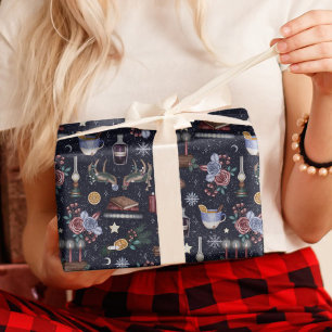 Magical Yule Log Winter Solstice Wicca Nature Wrapping Paper