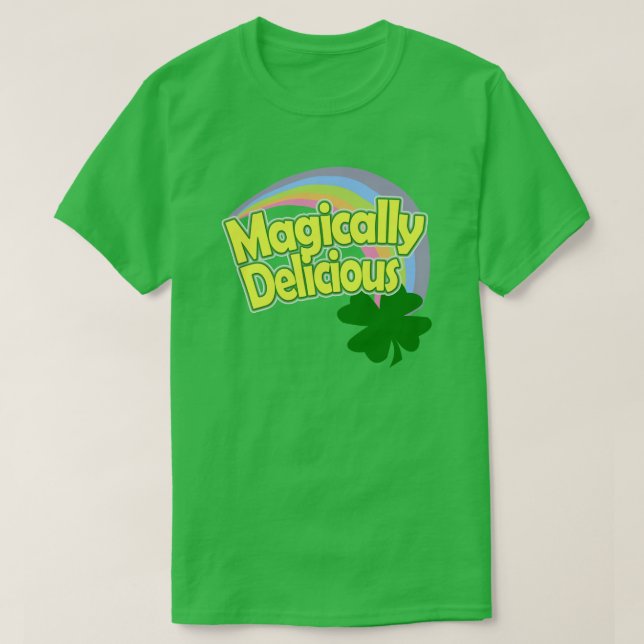 Magically Delicious Rainbow Shamrock T-Shirt (Design Front)