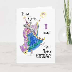 Magician 11th Birthday Card for a Cousin