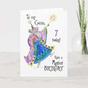Magician 7th Birthday Card for a Cousin