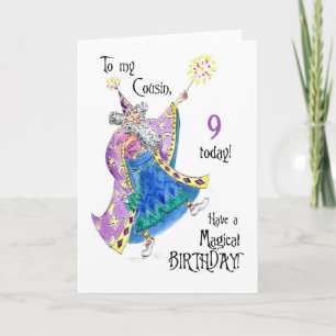 Magician 9th Birthday Card for a Cousin