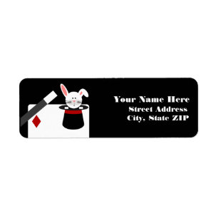 Magician Birthday Address Label - Red
