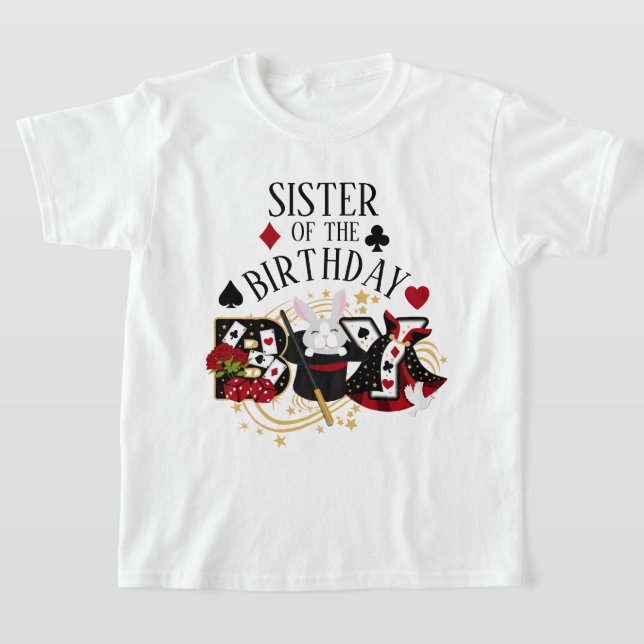 Magician Birthday Boy Shirt Sister birthday party (Laydown)