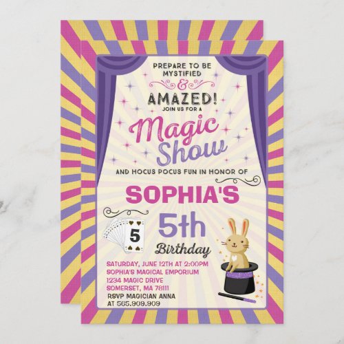 Magician Birthday Invitation Magic Show Party