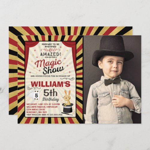 Magician Birthday Invitation Magic Show Party