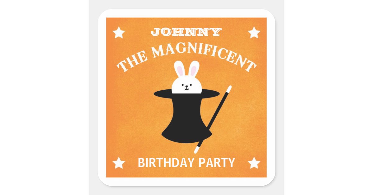 Magician Birthday Party Favor Sticker Zazzle
