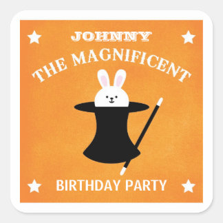 Magician Birthday Party Favor Sticker