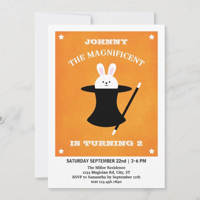 Magician Birthday Party Invitation (Front)