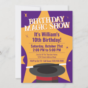 Magician Birthday Party - Presto! Invitation