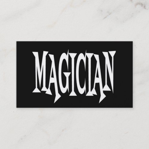 Magician Black and White Business Card