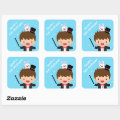 Magician Boy Kids Magic Birthday Party Square Sticker | Zazzle