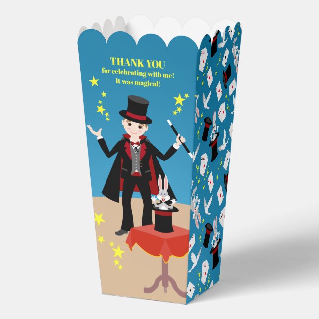 Magician Boy Show Birthday Party Favor Boxes (Front)