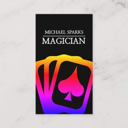 Magician, Casino, Poker, Dealer, Entertainment, Business Card