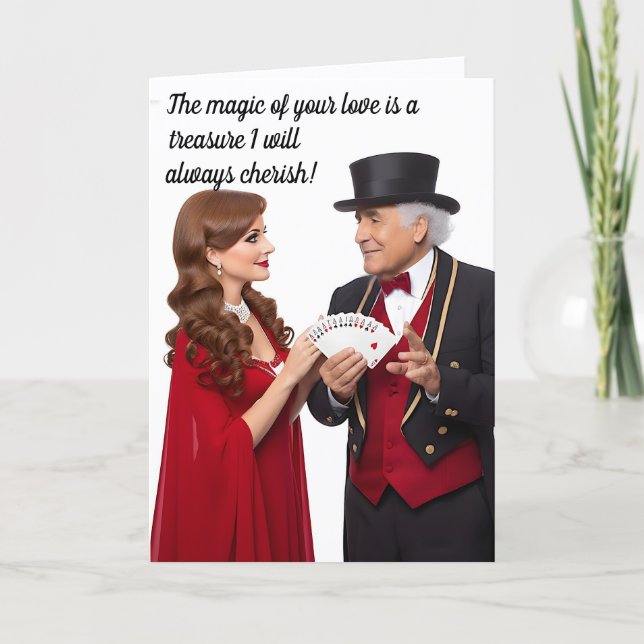 Magician Dad and Daughter (1) - Father's Day Holiday Card (Front)