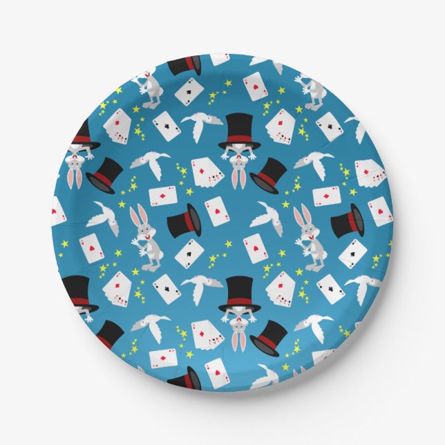 Magician Girl Show Birthday Party Paper Plates (Front)