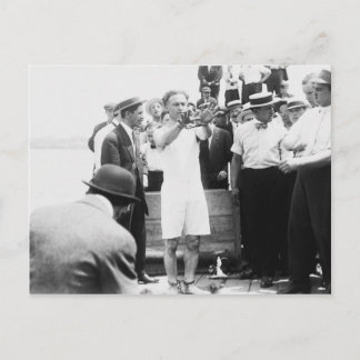 Magician Harry Houdini Overboard Box Escape 1912 Postcard