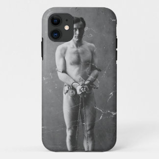 Magician Harry Houdini Standing In Chains iPhone 11 Case