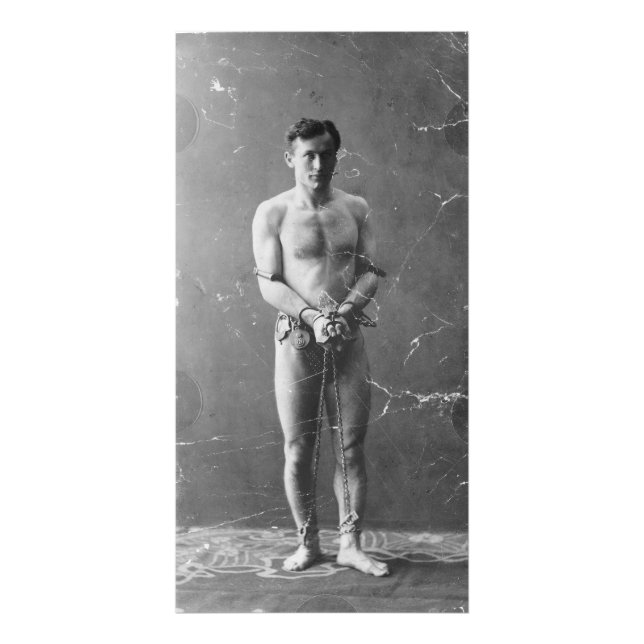 Magician Harry Houdini Standing In Chains Photo Print (Front)