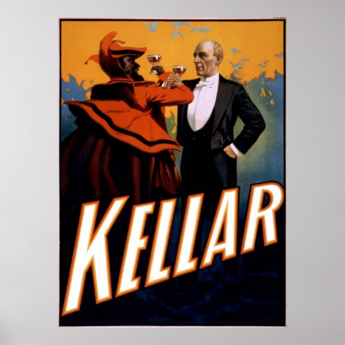 Magician Kellar toasts the Devil Poster