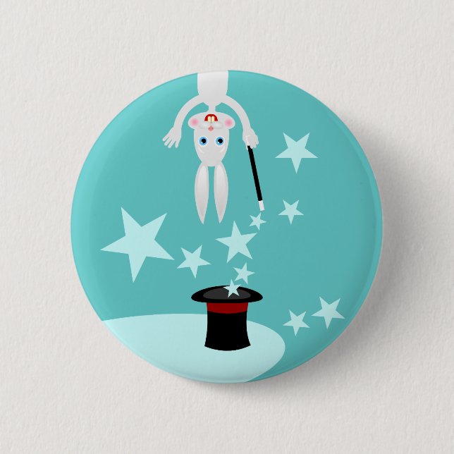 Magician kid birthday party button (Front)