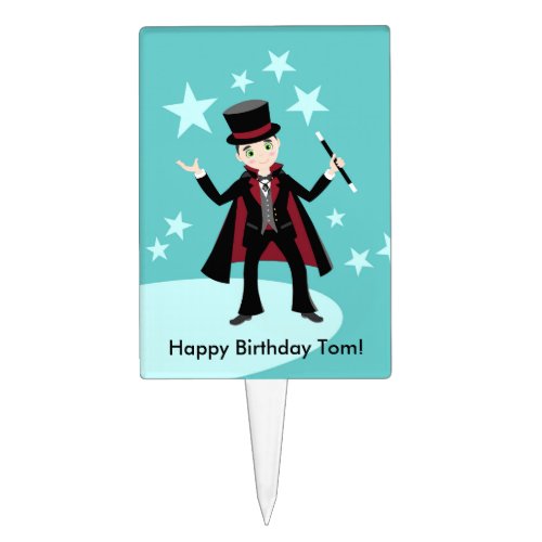 Magician Kid Birthday Party Cake Topper