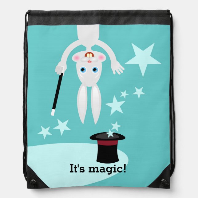 Magician kid birthday party drawstring bag (Front)