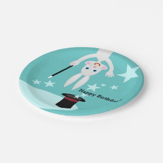 Magician kids birthday party paper plate