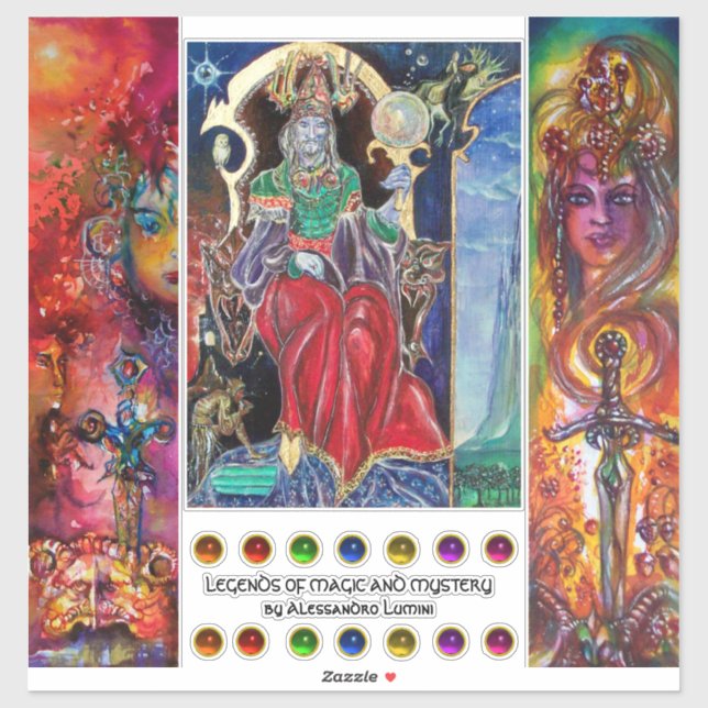 Magician King, Epic Swords ,Excalibur,Durendal, Sticker (Sheet)