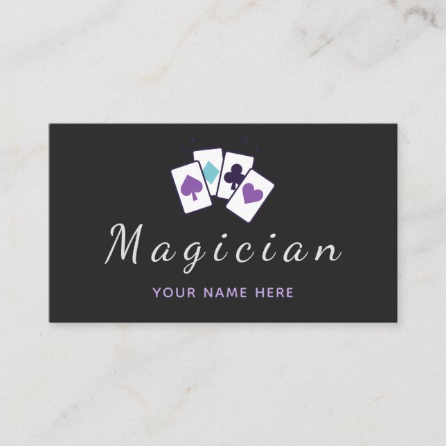 Magician Magic Playing Cards Modern Minimal Black  (Front)